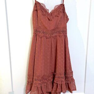 Pink Lily Romantic Lace Midi Dress - NWT Size L